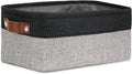 DULLEMELO Small Collapsible Fabric Basket for Organizing, Shelves, Closets, Laundry, Nursery, Decorative Gift Basket (Black&Gray)