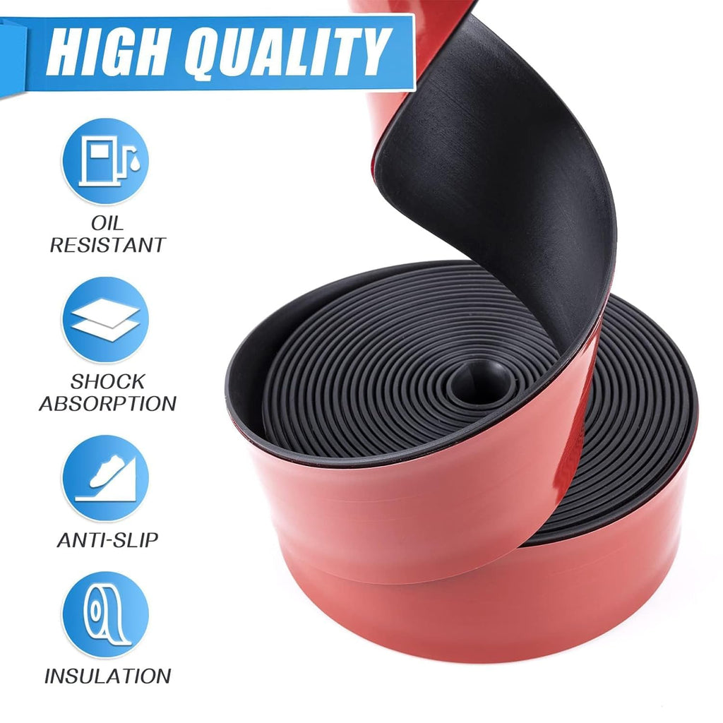 Neoprene Rubber Strips Self Adhesive Sheets, Rolls & Strips with Adhesive Backing Rubber Pads Self Stick Seal Gasket Tape for Matting Padding - 3” Wide x 1/16" Thick x 10' Long