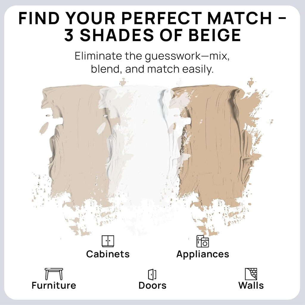 spot. Touch-Up Paint | Matte Finish for Cabinets, Walls, Doors & Furniture | Multi-Tone Beige Repair Kit | Quick-Dry, Self-Priming, Low-Odor, Eco-Friendly | No-Sanding or Primer Needed | 3 Pack