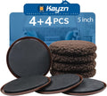 5" Furniture Sliders, 2-in-1 Furniture Movers Sliders with Hardwood Socks, 4+4 Pack - 4 Furniture Sliders for Carpet and 4 Hardwood Socks, Move Your Furniture Easily!
