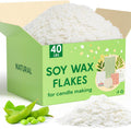 CHILLFLAME Soy Wax Flakes, Natural Candle Wax, Organic Soy Wax for Candle Making from Farm, No Harmless, Additives, and Pure (40 lb)