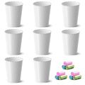 Bathroom Trash Can, 8 Pack 1.8 Gallons Small Trash Can with Trash Bags, Bathroom Garbage Can, Plastic Trash Bin, Round Waste Basket for Bedroom, Office, Kitchen, Room, Compact Space (White)