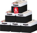 Criusia 6 Pack Closet Organizers and Storage Bins, Cute Dorm Room Essentials for Clothes Beddings Bags, Under Bed Storage Containers, Apartment Essentials Baskets for Organizing (14L*10W*9.5H)