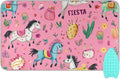 Ironing Mat Portable Ironing Pad Ironing Blanket for Table Top Heat Resistance Double-Side Using Travel Large 47.2 x 27.6 Inch Foldable Lightweight Pink Fiesta Horses Cacti Skulls
