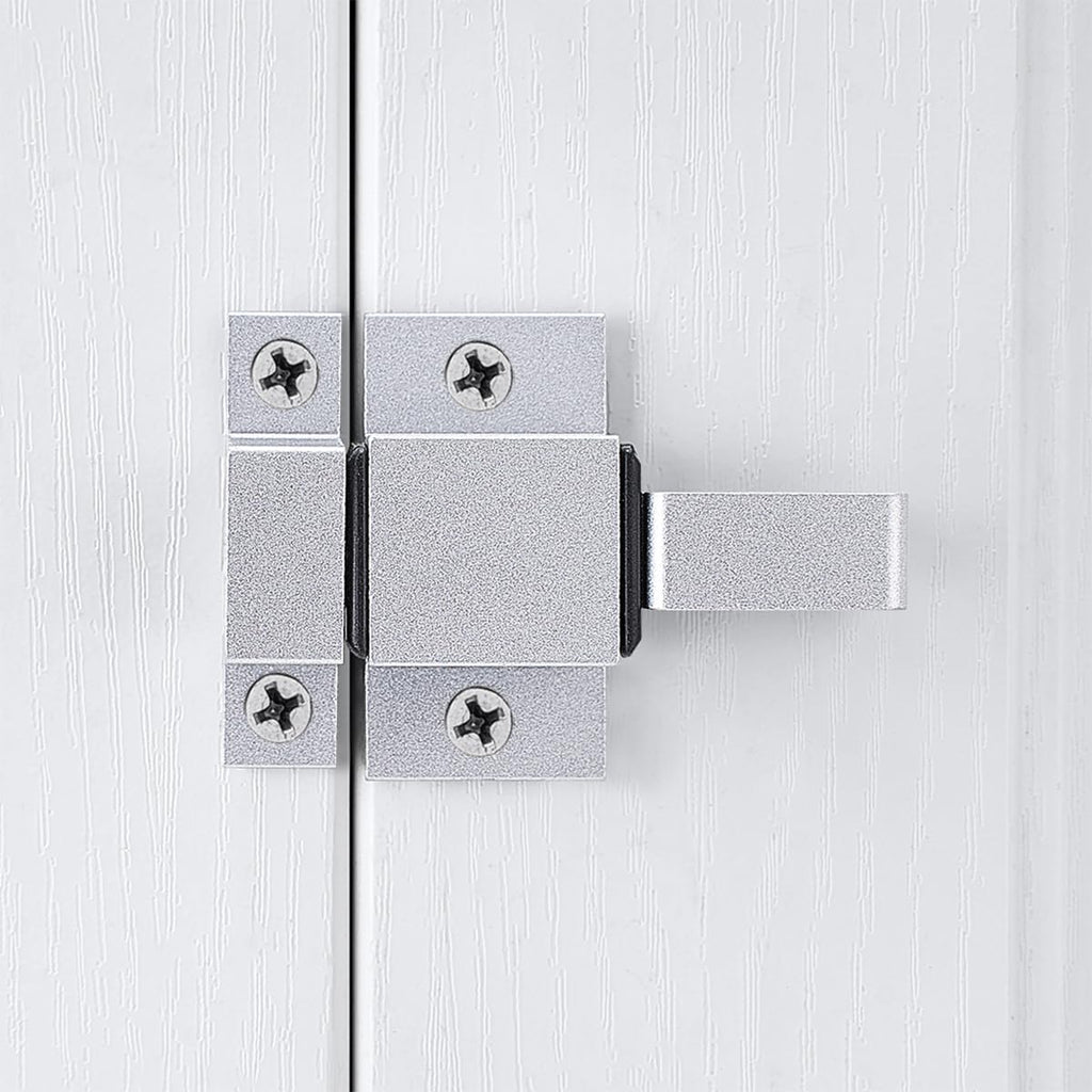 4 Packs Self-Closing Gate Latches, Silver Spring Door Lock, Aluminum Alloy Security Latch for Windows, Cabinets & Gates