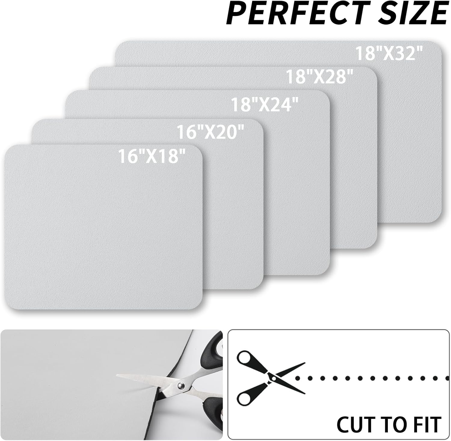 Dish Drying Mat for Kitchen Counter, Heat Resistant Drainer Mats with Non-slip Rubber Backed, Hide Stain Kitchen Super Absorbent Draining Mat, Easy to Clean Dish Rack Pad, Light Grey 18"x32"