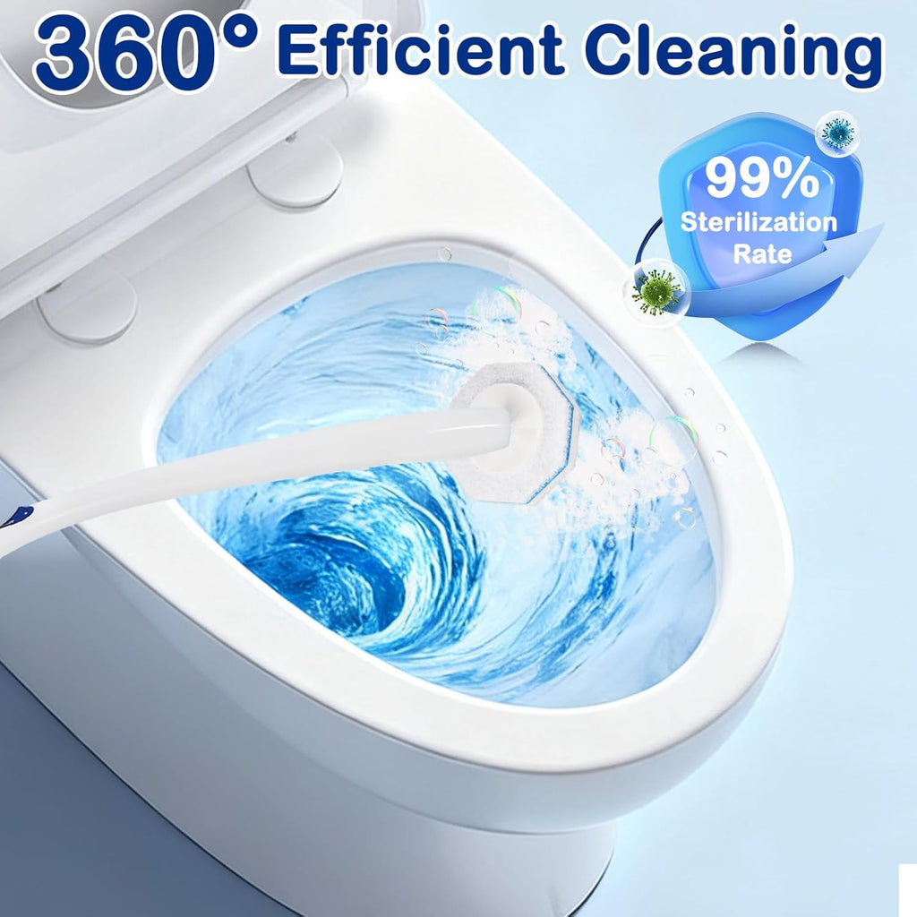80 Count Disposable Toilet Wand Refills - Toilet Bowl Wand Refills with Cleaners, 5X Cleaning Power | No Falling Apart | Fresh Fragrance