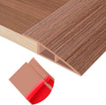 Floor Transition Strip Self Adhesive Vinyl Door Threshold for Doorways Carpet Edging Trim Overlap Edge Reducer for Laminate Floor, Carpet, Tile (Light Brown Wood Grain, 2/5" to 3/5", 10Ft)