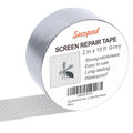 Grey Window Screen Repair Tape, 2IN X 10FT Screen Repair Kit for Windows or Doors, Strong Adhesive Fiberglass Mesh Patch Tape