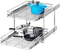 2 Tier Individual Pull Out Cabinet Organizer 19½" W x 21½" D, Heavy Duty Cabinet Pull Out Shelves, Slide Out Drawers Organization for Kitchen Cabinets Bathroom