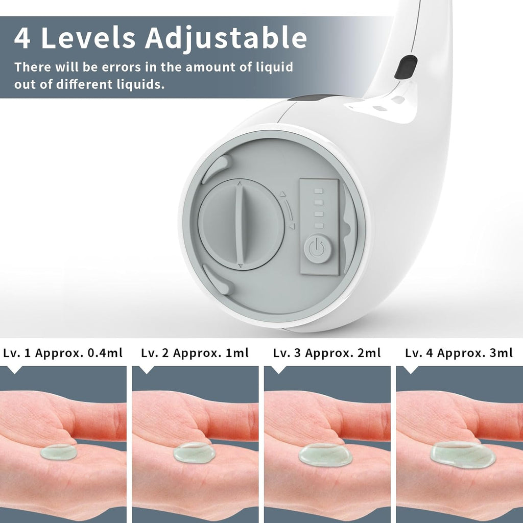 Automatic Liquid Soap Dispenser,300ML Touchless 4 Gear Adjustable,Countertop Electric Battery Operated White Hand Soap Dispenser with Sensor for Bathroom,Kitchen,Office