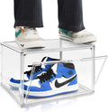 Acrylic Shoe Boxes Sneaker Storage for Sneakerheads Size 13 Clear Plastic Stackable Boot Shoe Collectibles Display Case