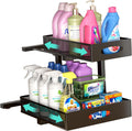 Under Sink Organizer, Extra-Wide Upgrade, 1-Pack of 2-Tier Metal Slide Out Cabinet Organizer, Height Adjustable Organization and Storage Series, Bathroom/Cabinet/Kitchen organization, Black