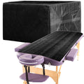 Breling 100 Pcs 31.5 x 71 Inch Disposable Bed Sheets Oil-proof PE Film Massage Table Sheets Non-woven Fabric Spa Waterproof Bed Cover Breathable for Beauty Salon Hotels Tattoo Waxing(Black)