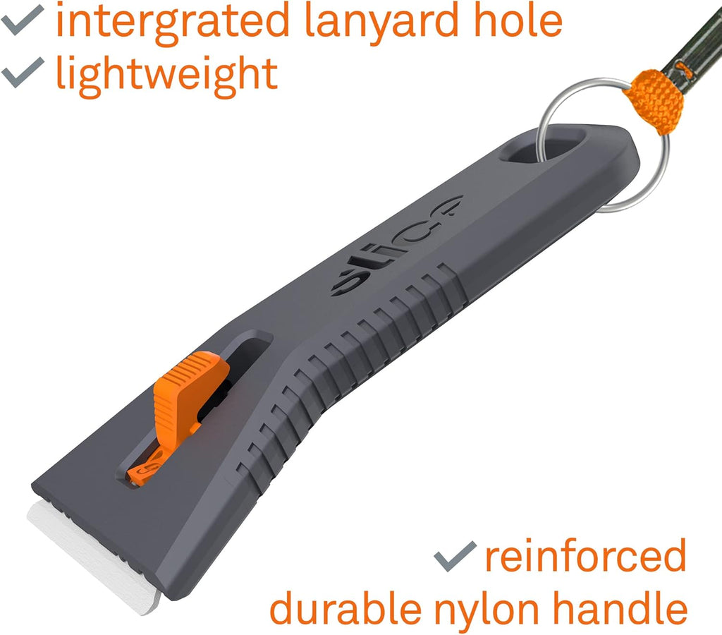 Slice 10591 Manual Utility Scraper, Locking Ceramic Blade, Rust Free, Finger Friendly, Soft-Touch Comfort Grips Reduce Strain, Regular - Manual (Locks in Position)