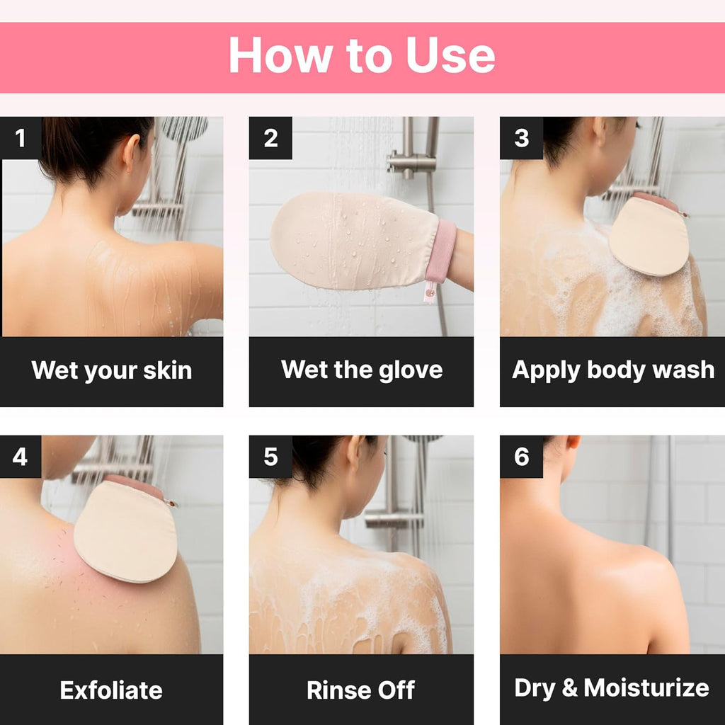 – Vegan Silk Exfoliating Glove (2pcs) for Face, Body, and Hands | Natural Body Scrubber for Dead Skin Removal | Exfoliating Mitt Eco-Friendly, Perfect for Spa, Bath, and Shower