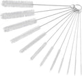 Straw Cleaner Brushes Sets, 12 Pieces 8.2 Inch Botthle Cleaning Brush and Nylon Tube Brush Brush Kit for Sippy Cup, Tumbler, Water Bottle, Drinking Straw (White)