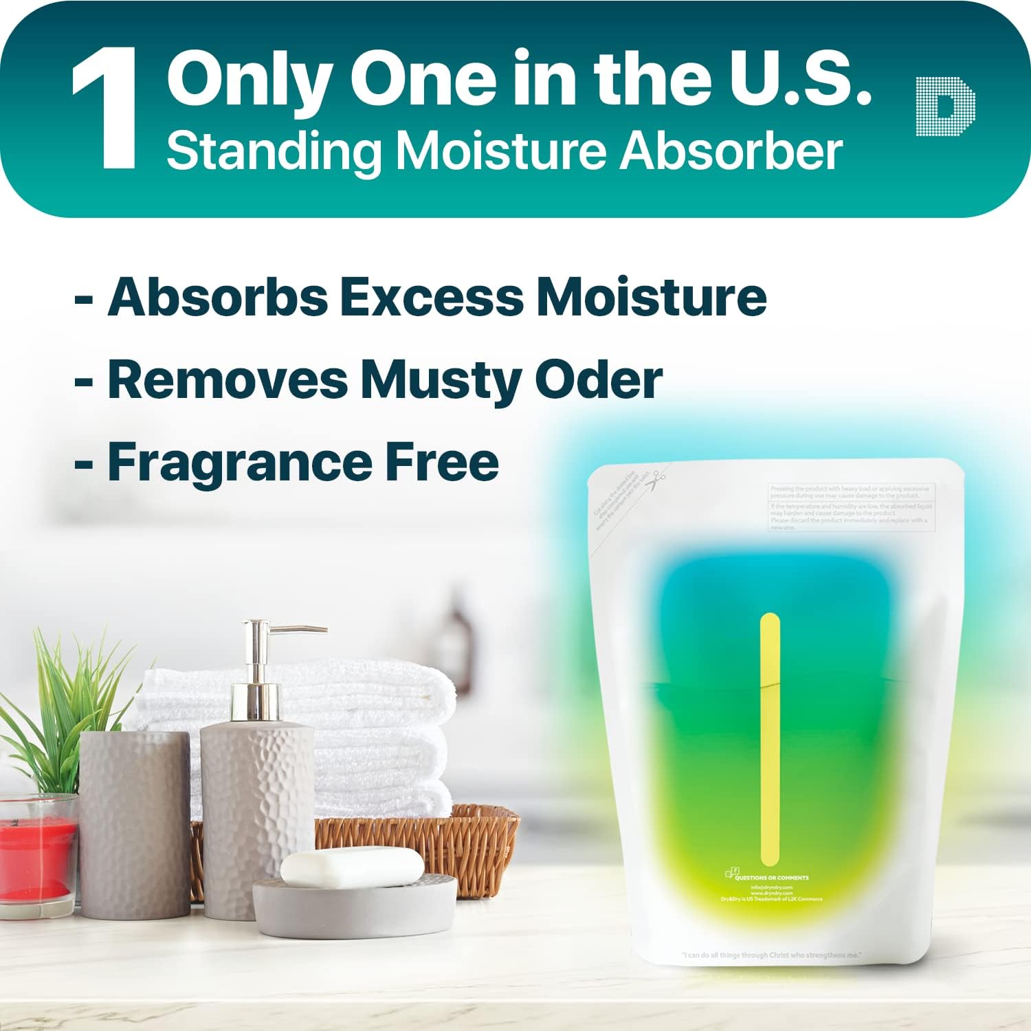 Dry & Dry 10 Pack Standing Moisture Absorbers for Basements, Closets, Bathrooms & Laundry Rooms