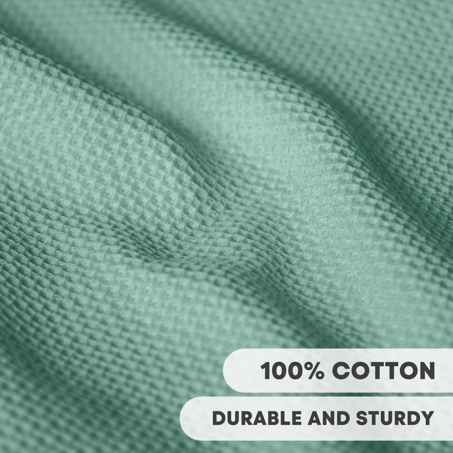 Artoid Mode 100% Cotton Light Green Waffle Weave Kitchen Dish Cloths, 13x28 Inch Ultra Soft Absorbent Quick Drying Kitchen Dish Towels Set of 4