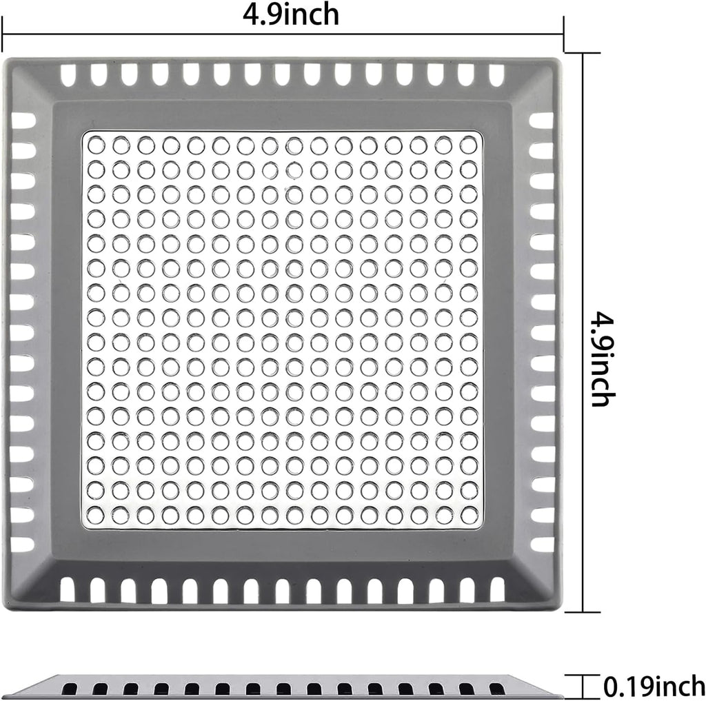 Hair Catcher/Drain Strainer/Shower Drain Cover for Bathroom Floor Drain, Stainless Steel and Silicone (Patented Product)