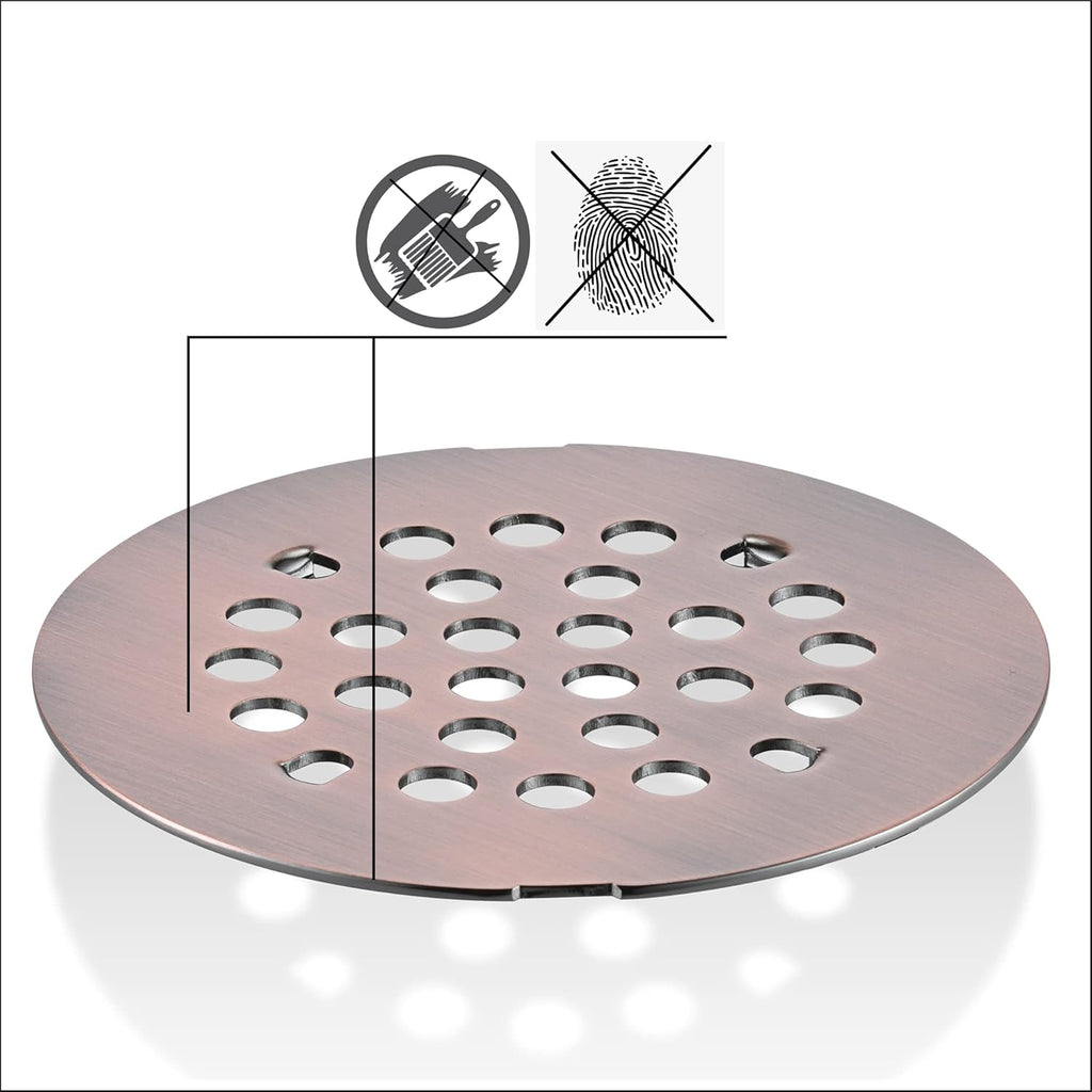 rrajj 4-1/4 (4.25) Inch(108mm) Round Snap-in Shower Floor Drain Cover Replacement Cover (Antique Copper)