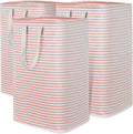 Lifewit 3 Pack Laundry Hamper Large Collapsible Laundry Baskets, Freestanding Waterproof Clothes Hamper with Easy Carry Handles in Laundry Room Bedroom Bathroom College Dorm for Adults, Pink, 3 x 80L