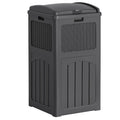 Flamaker 30 Gallon Trash Can, Resin Outdoor Garbage Can with Lid, Waterproof Hideaway Patio Waste Bins for Outside Use (Gray)