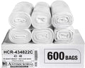 Aluf Plastics High Density Trash Bags, 56 Gallon, 600 Count, 22 Micron (eq), 43" x 48", Clear, for Bathroom, Office, Industrial, Commercial, Janitorial, Municipal, Recycling