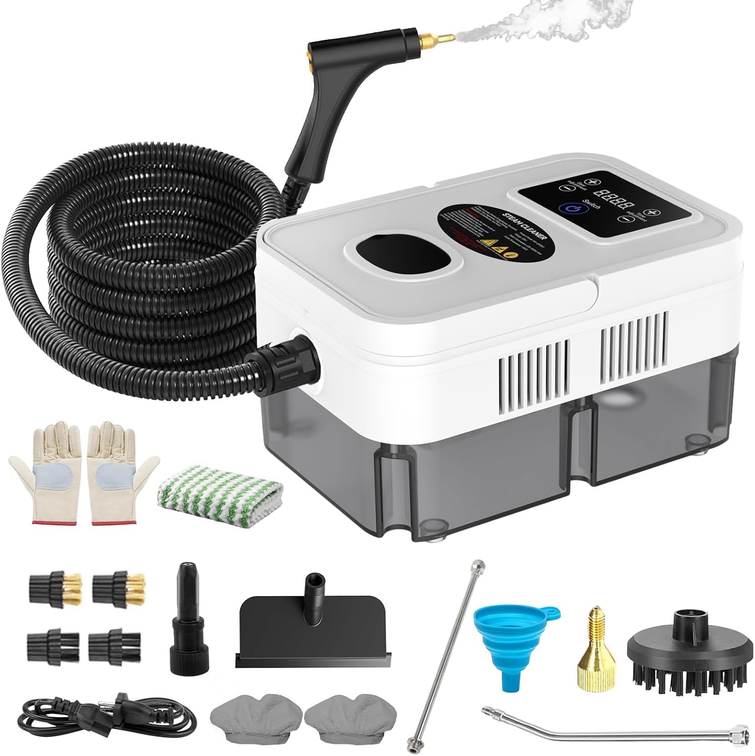Steam Cleaner, 2500W High Pressure Steam Cleaner for Home, 10s Fast Heat-Up, Chemical-Free Steamer for Cleaning with 6 Steam Levels, 41oz Tank, Handheld Steam Cleaner for Car, Grease, Grout, Tile