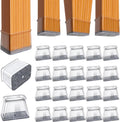 BUMACO Chair Leg Floor Protectors Rectangle Chair Leg Protectors for Hardwood Floors Silicone Pads Covers to Protect Floors(Clear-20 Pcs, Rectangle M Fit (Perimeter: 3-3/4"~4-7/8")