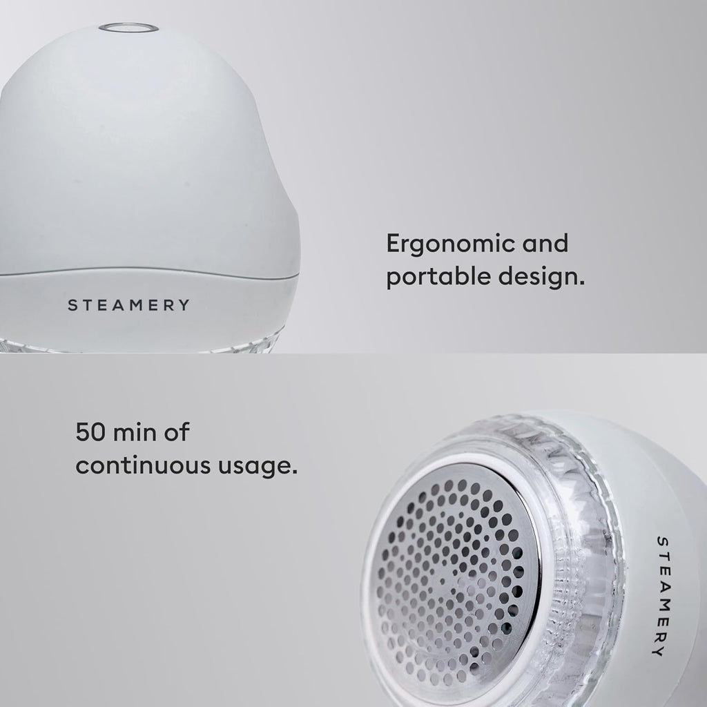 Steamery Fabric Shaver Pilo 1, Lint Remover for Pills and Bobbles, 5W, Portable, Rechargeable, Ergonomic, Scandinavian Design, Grey