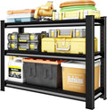 40" W Garage Shelving Heavy Duty，1500LBS Loads Adjustable Garage Storage Shelves,3-Tier Metal Storage Racks and Shelving Units, Utility Rack Shelves,40”W x 18”D x 36”H,Black