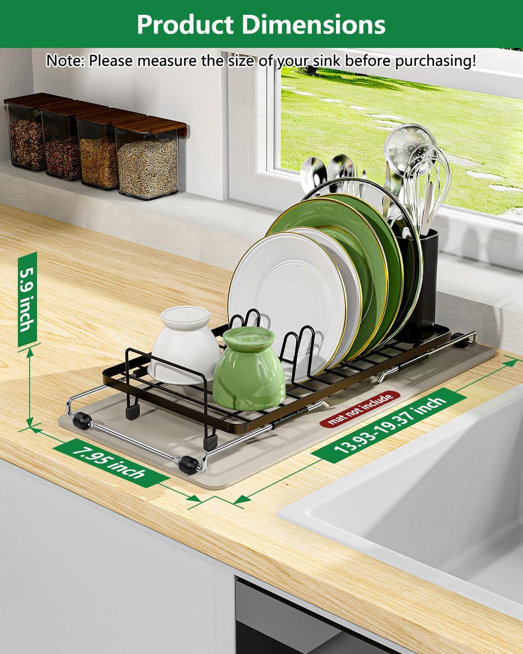 Extendable Dish Drying Rack Small