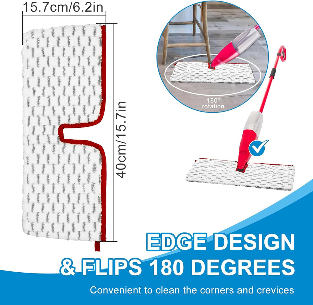 Microfiber Spray Mop Pads Compatible with Promist MAX Spray Mop, Mops Refills for Ocedar Replace Head Replacements, Double Sided Usable Pads for Dry Wet Floor Cleaning (4 Pack Grey)