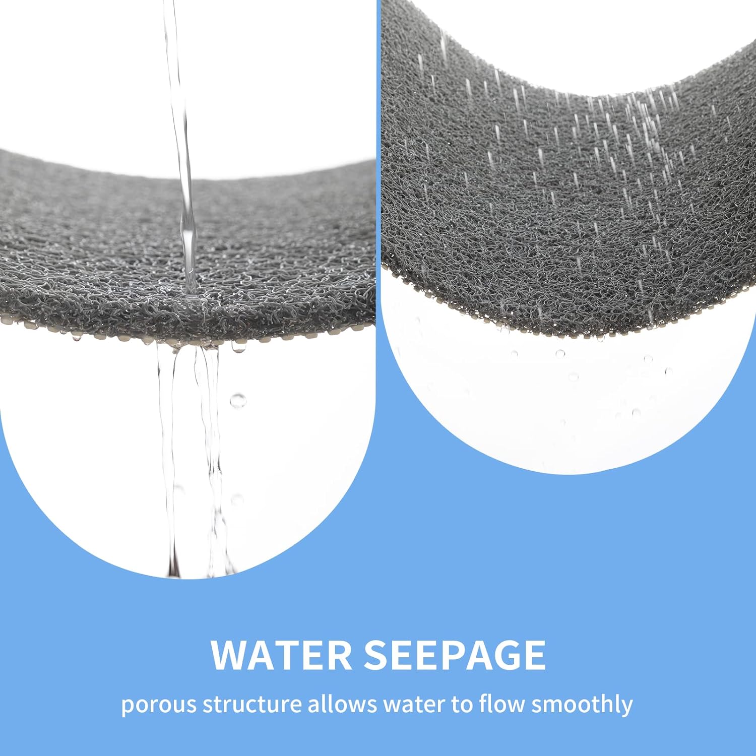 Non-Slip Shower Mat Bathtub Mat for Bath Tub,Anti Slip Bath Tub Mat,Floor Mat,Soft PVC Loofah Bathroom Mats,Foot Scrubber Mat,Quick Drying Easy Cleaning Mats for Wet Areas（40 * 16 Grey）