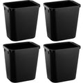 Black Small Trash Can 4Pack, 2Gallon/8 L Plastic Office Trash Can Garbage Can Under Desk, Trash Cans for Bedroom, Office and Kitchen, Bathroom Trash Can Fits Narrow Space, Plastic Trash Can