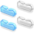 Handle Grip Nail Brush, Hand Fingernail Brush Cleaner Scrubbing Kit Pedicure for Toes and Nails Men Women (4 Pack) (Color-7)