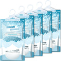 5 Pack Hanging Moisture Absorbers - Fagrance Free Dehumidifier Bags, 8.11 OZ, Removes Moisture & Odors, Humidity Absorber Packs for Closet Bedroom Kitchen