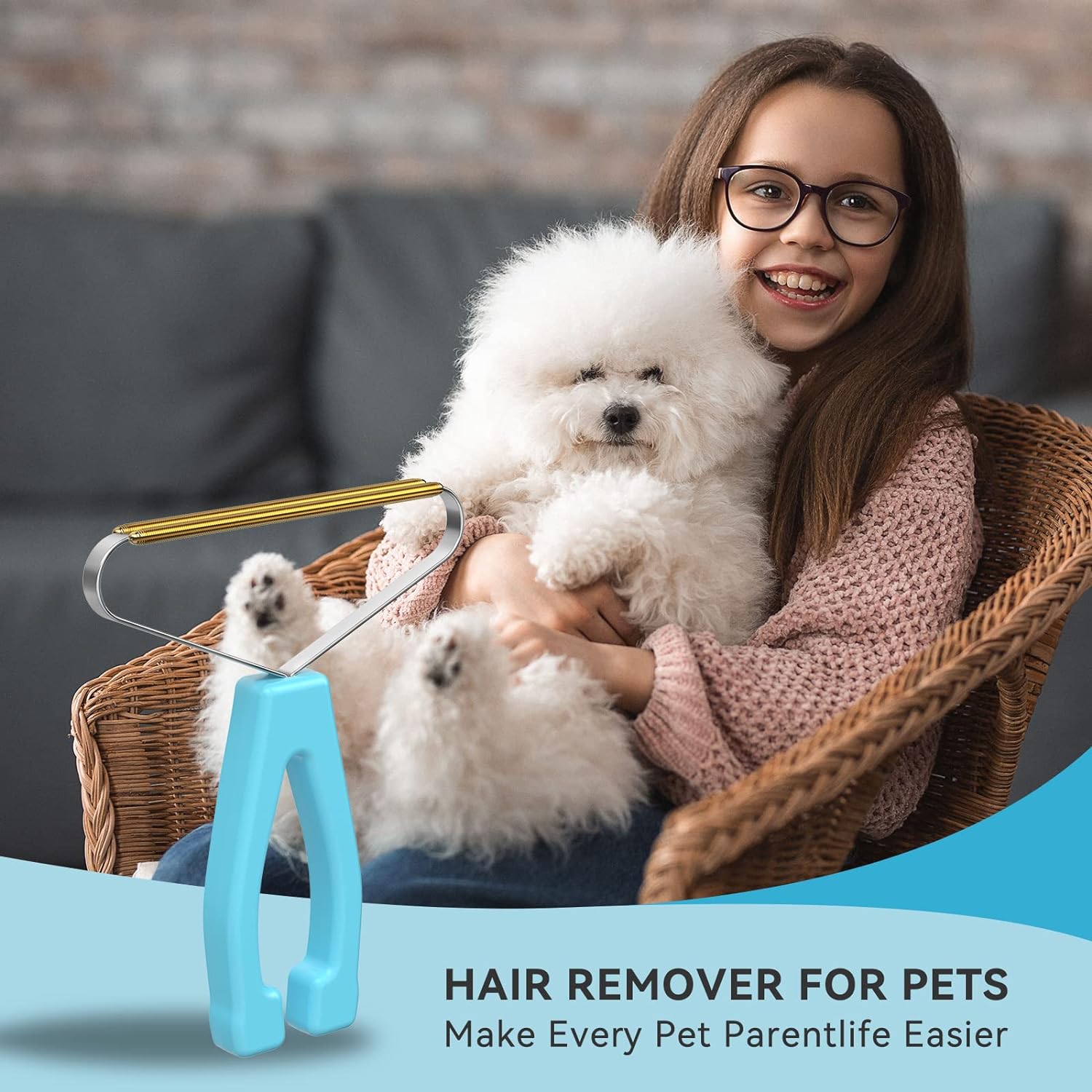 Carpet Rake,Lint Remover,Pet Hair Remover, Dog Cat Hair Remover,Carpet Rake for Pet Hair Removal,Lint Brush,Lint Shaver for Carpets, Car Mat,Couch,Pet Bed,Furniture & Rug(Blue)