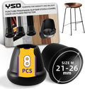1 Inch Heavy Duty Rubber Chair Leg Caps - 8 PCS Non-Slip Furniture Floor Protectors with Metal Inserts for Wood, Tile, Carpet - Fits Chairs,Stools,Bar Stools