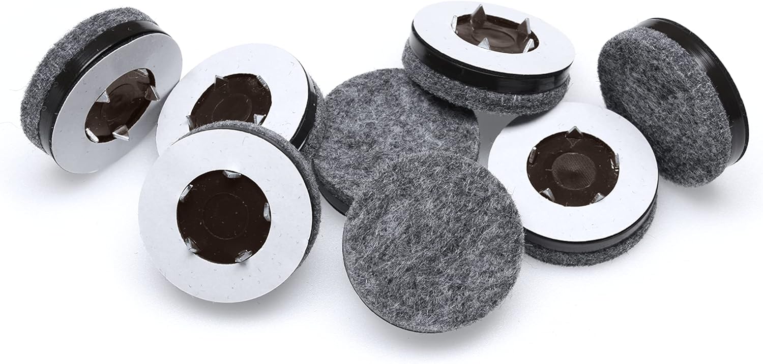 Slipstick GorillaFelt 1-1/2 Inch Felt Glides/Furniture Feet Floor Protectors (Set of 8 Sliders) Nail On Felt Furniture Pads Guaranteed to Stay On, Round, CB270-8