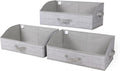 WUIKE Closet Organizers and Storage, Foldable Trapezoid Storage Bins with Handles, Clothes Storage Bins, Closet Shelf Organizer for Wardrobe, Light Gray/Slub Gary, Extra Large, 3-Pack