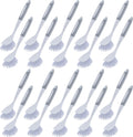 Hsei 20 Pcs Gray Kitchen Scrub Dish Brush Bulk with 11 Inch Handle Cleaning Dish Scrubber with Stiff Bristles Washing Scrub Brushes for Housekeeping for Pots and Pans, Kitchen Sink