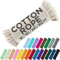 TECEUM Cotton Rope 3/16” (5 mm) – 200 FT – Strong All-Purpose Braided Rope – Natural Cotton – for Crafting, Сamping, Clothes Line, DIY, Indoor & Outdoor Use – Natural