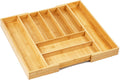 Premium Bamboo Expandable Drawer Organizer, 7-9 Slots Adjustable Kitchen Drawer Organizer for Large Cooking Utensils Cutlery, Kitchen Drawer Organization