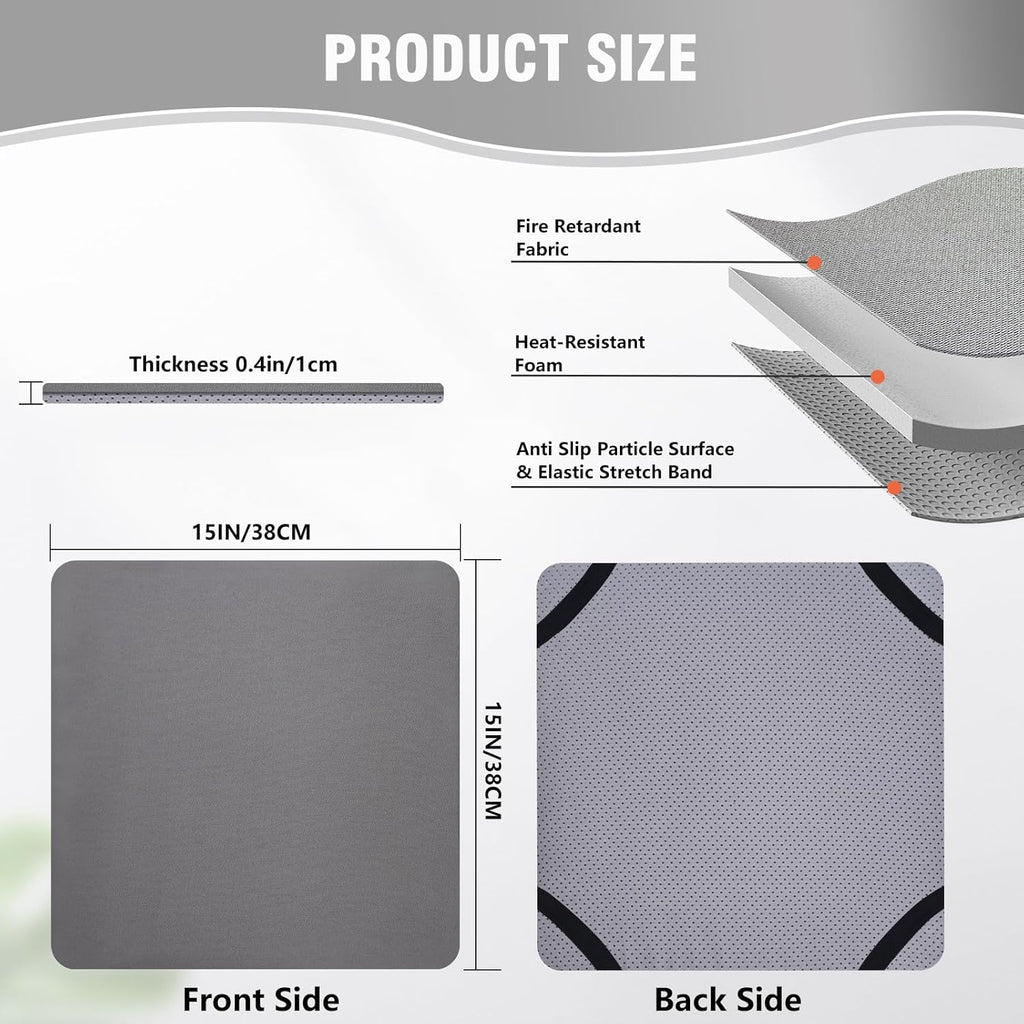 BetterSub Heat Press Mat, 15'' x 15'' Thick Heat-Resistant Foam for Protective Heat Transfer Machine Replacement Pad, Washable Base for HTV Craft Vinyl Ironing Insulation Transfer