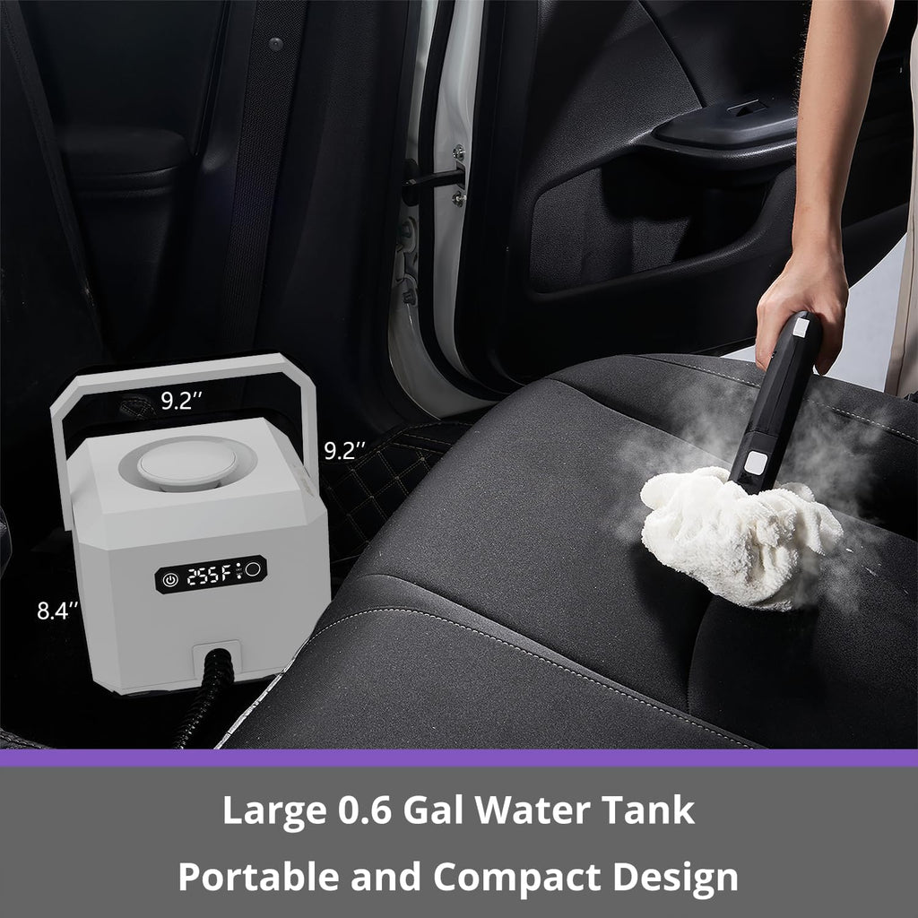 Steam Cleaner: 1650W, Fast 50-Sec Heat-Up-21-Piece Kit Refill Anytime-No Cooling-Detachable Hose Steamer Mop for Home Use Car Bed Furniture Bathroom Tile Grout Floor Cleaning And More White