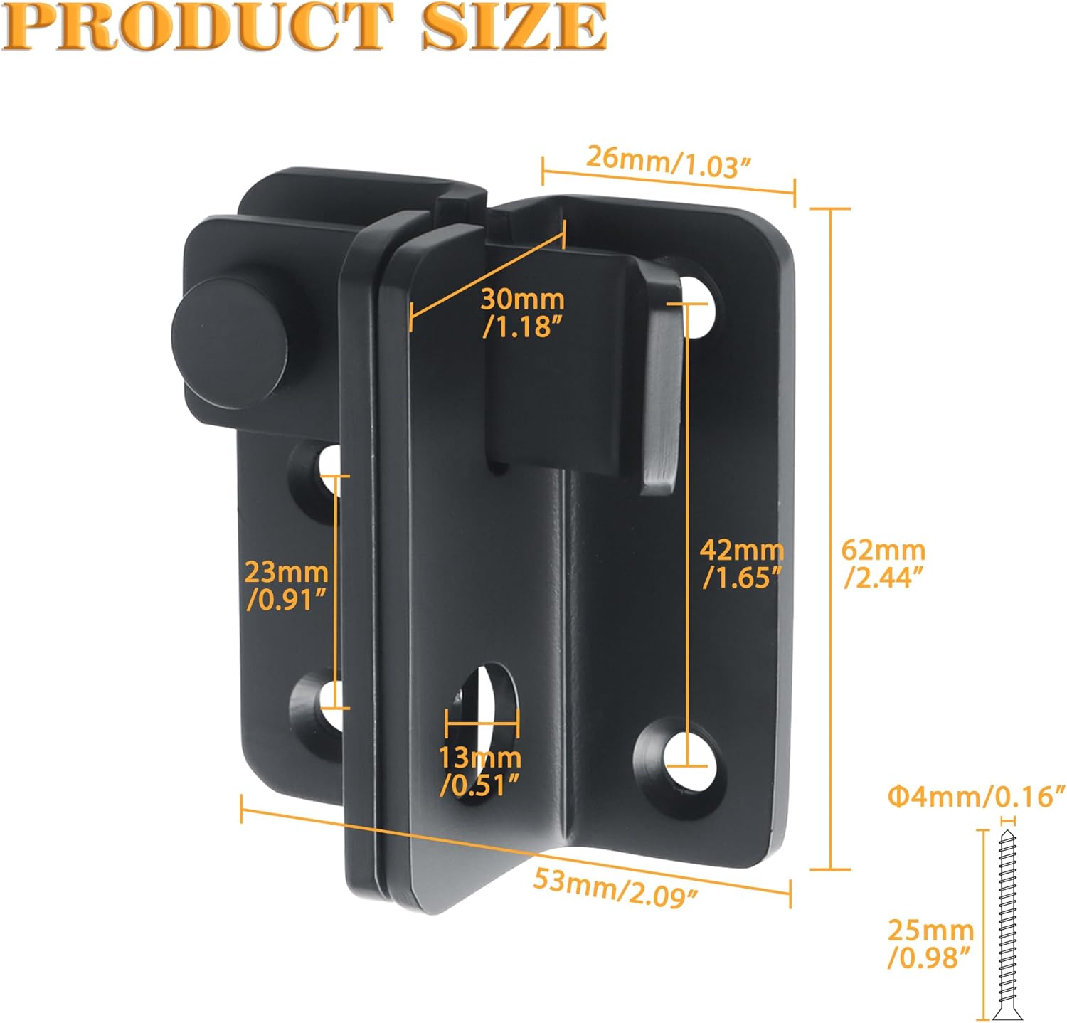 Alise Flip Latch Gate Latch,Black Shed Door Latch Barn Door Lock Shed Lock Shed Latch,Stainless Steel Locking Latches for Shed Barn Fence Chicken Dog Cage Window Cabinet Backyard Garage Doors,L-Size