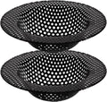 2 Pcs Black Stainless Steel Mesh Sink Drain Strainer, 4.45" Top/2.95" Kitchen Filter Trap Basket,Large Food Catch for Bathroom Bathtub Wash basin Floor drain balcony RV Drain Hole Electroplated Coatin