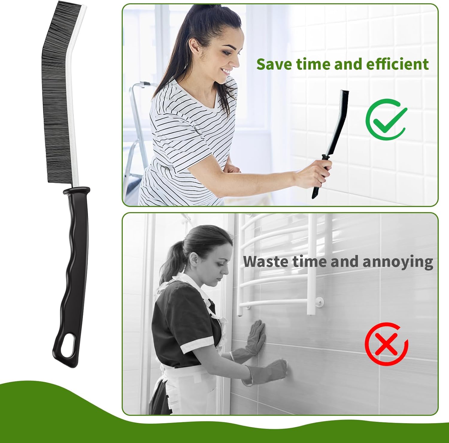 Crevice Cleaning Brush,10 Pcs Cleaning Supplies Cleaning Brush Tools,Hard Bristle Crevice Brush for Household Use Bathroom Tiles Kitchen Practical and Durable